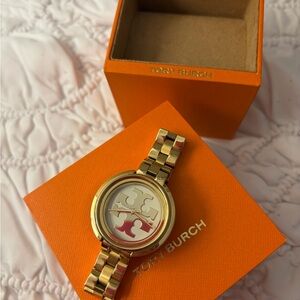 Tory Burch Gold and White Women's Watch